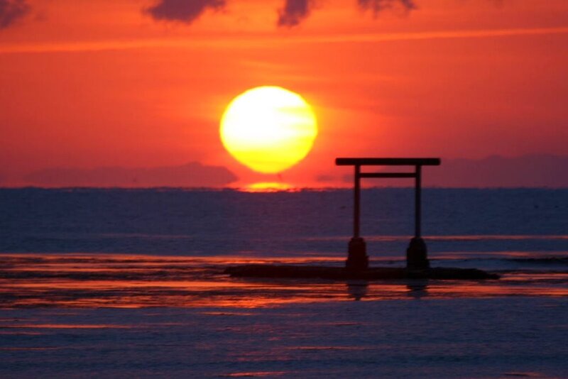 Sunset at a torii gate