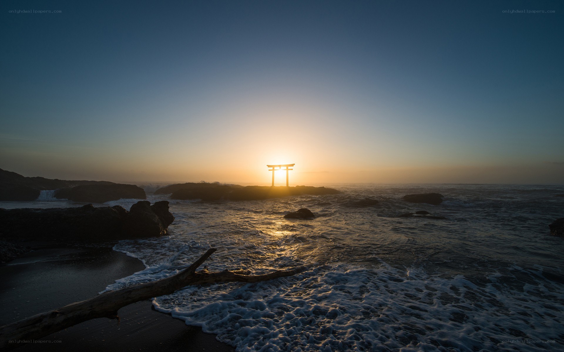 Sunset at a torii gate