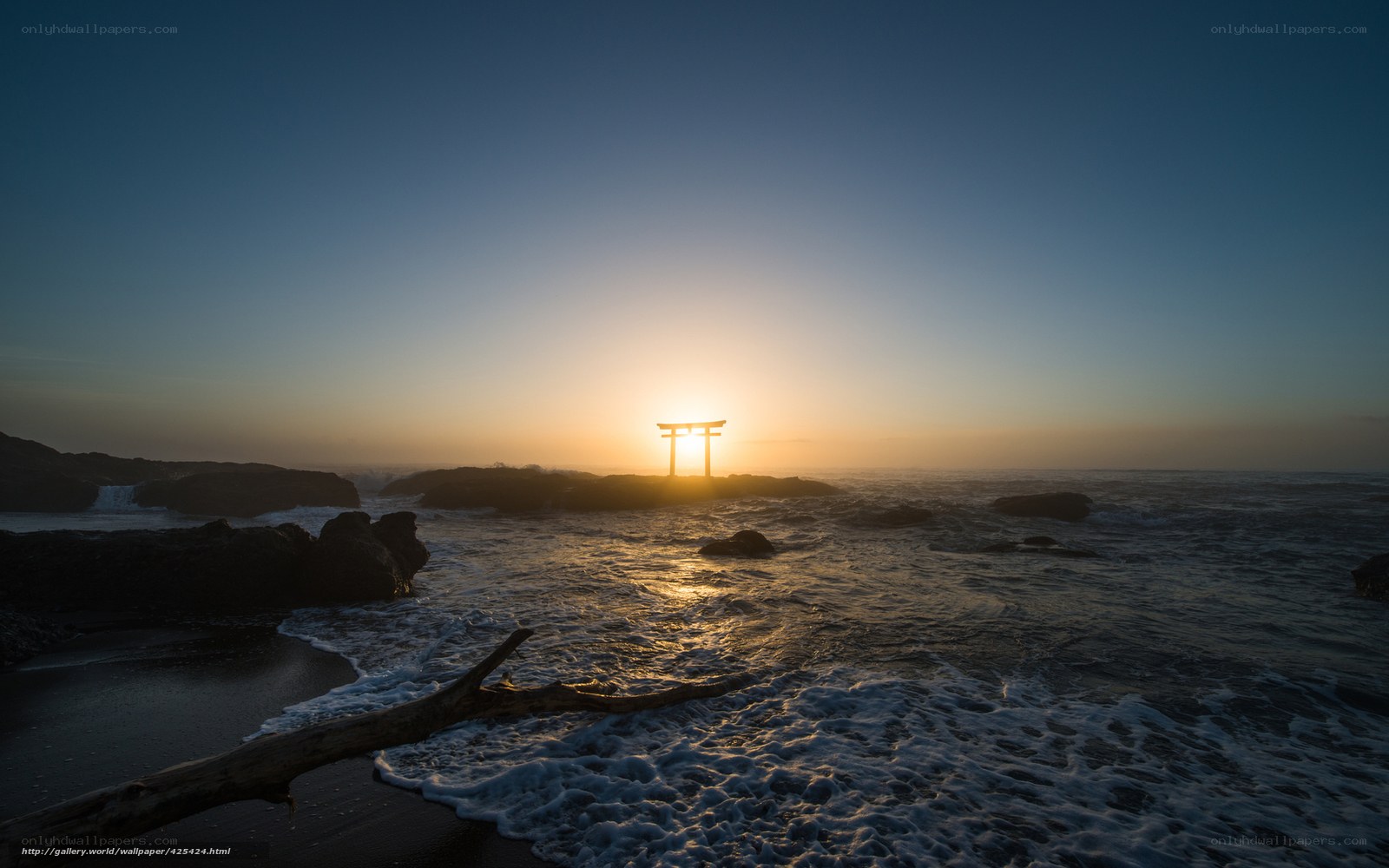 Sunset at a torii gate