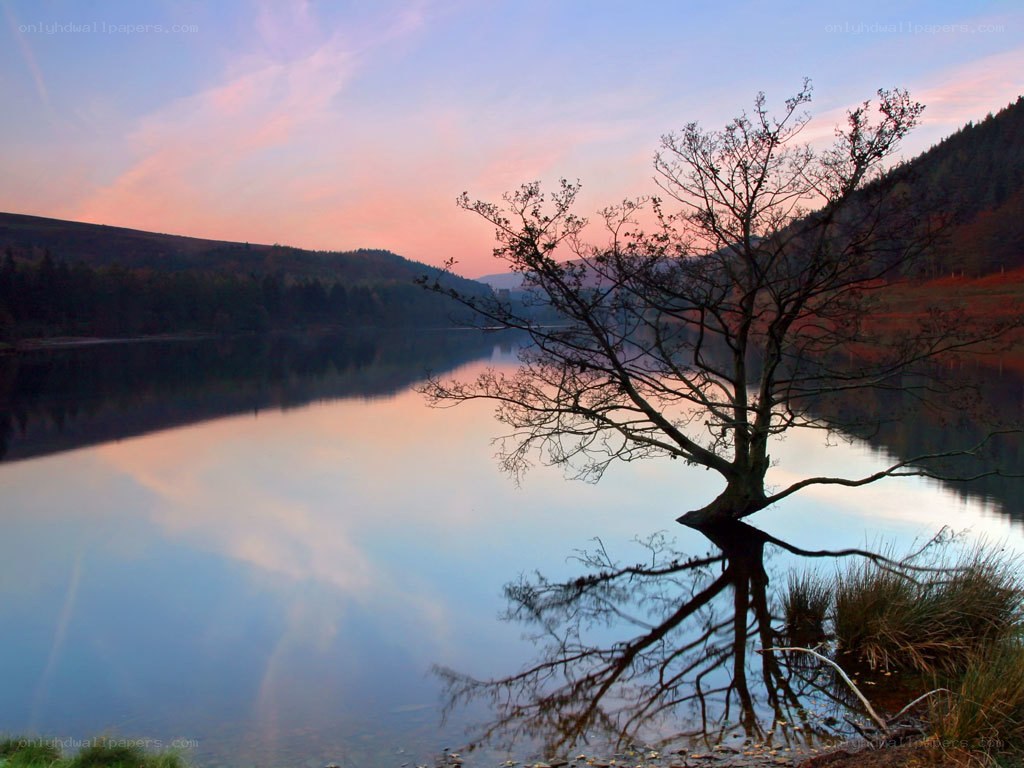sunset at a tranquil lake
