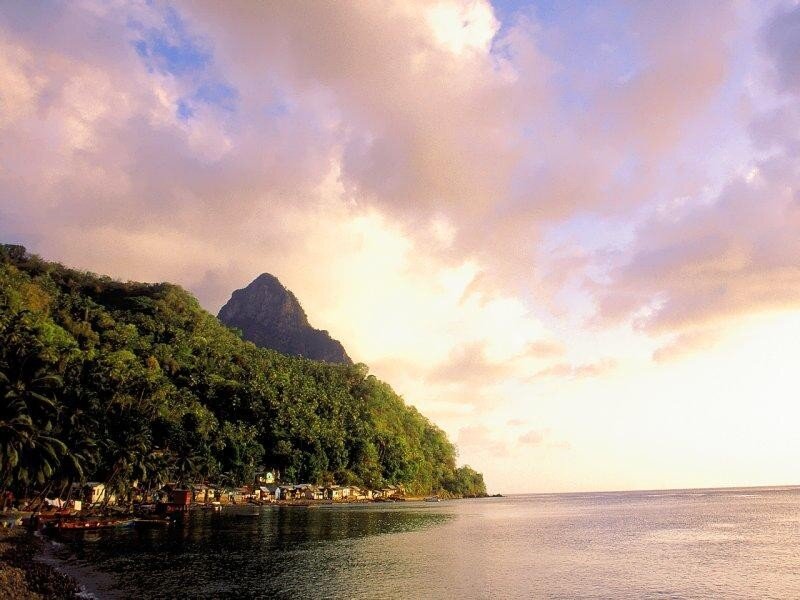 Sunset at a tropical bay