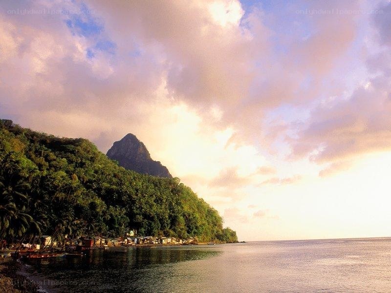 Sunset at a tropical bay