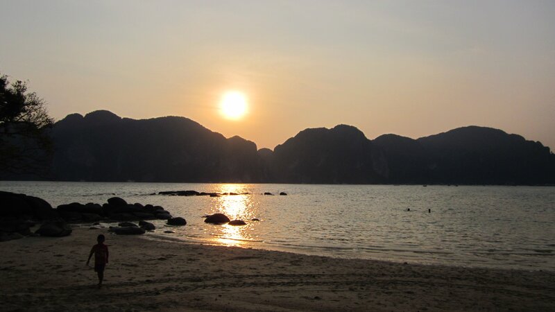 Sunset at a tropical beach
