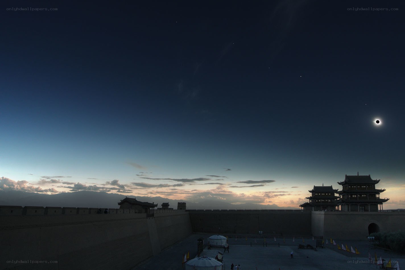 Sunset at ancient fortress