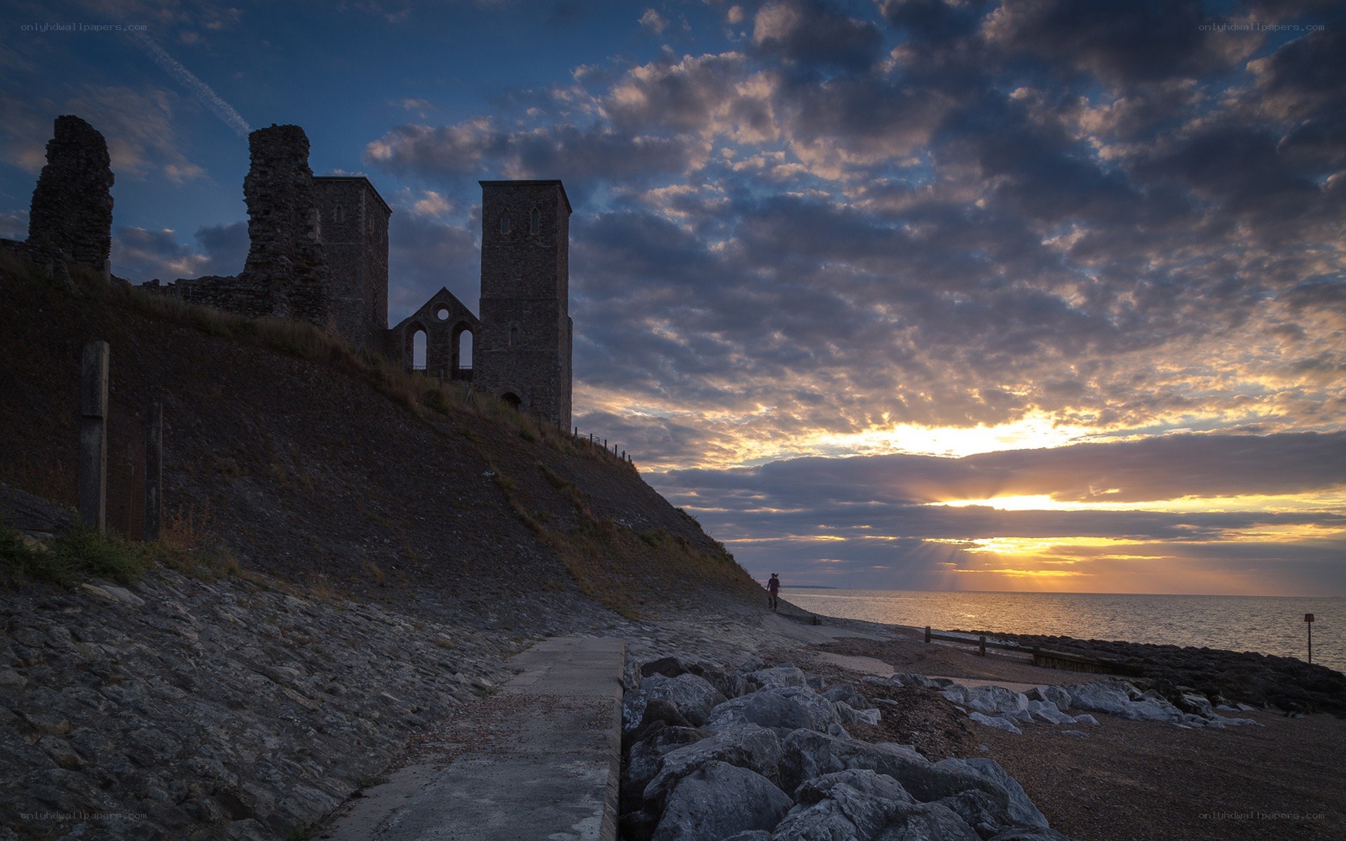 Sunset at ancient ruins