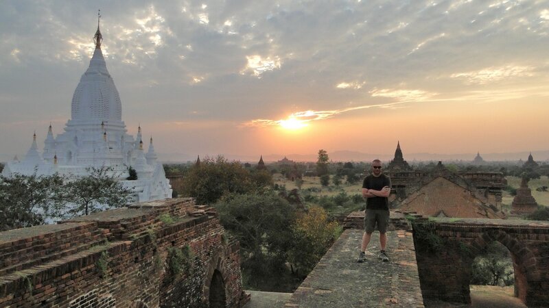 Sunset at ancient temple site