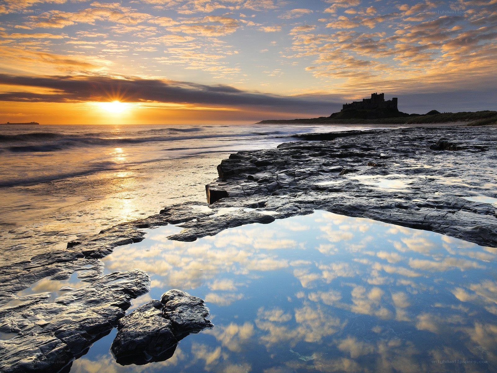 Sunset at Bamburgh Castle