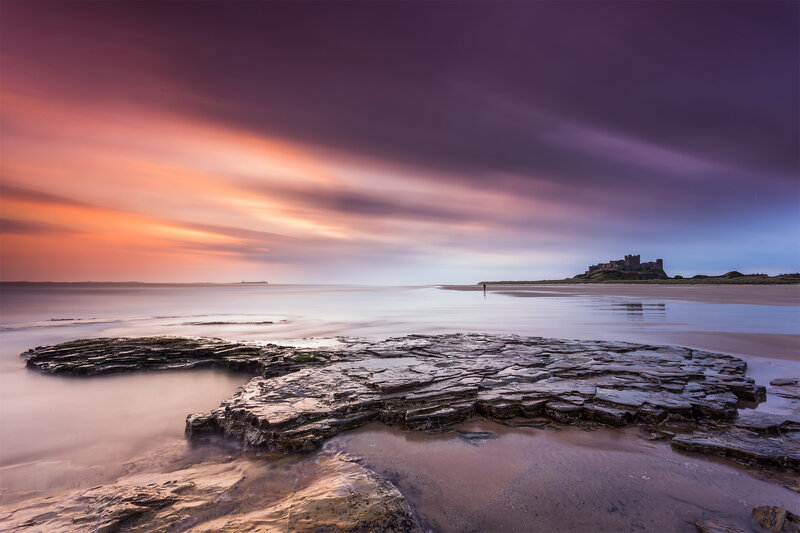 Sunset at Bamburgh Castle