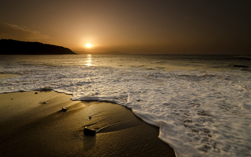 Sunset at Beach — Gold