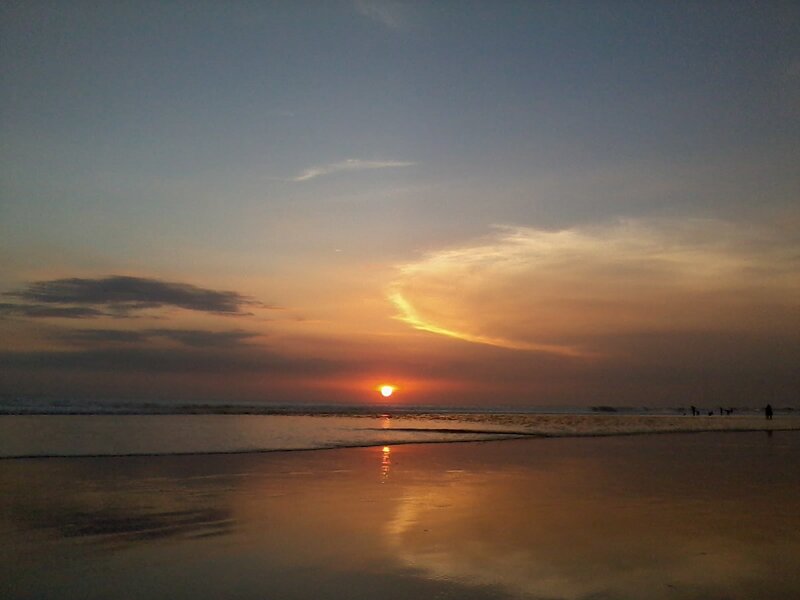Sunset at Beach — Orange, Serene, Photograph, Sun