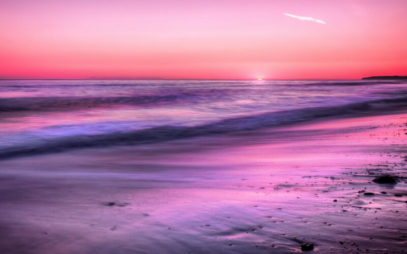 Sunset at Beach — Pink