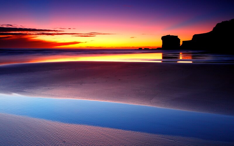 Sunset at Beach — Purple