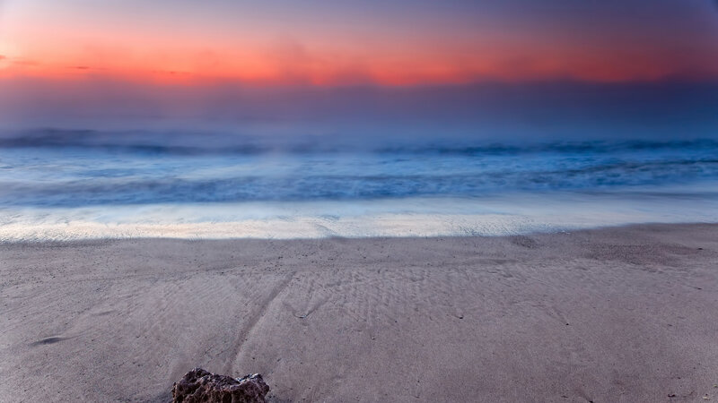 Sunset at Beach — Red