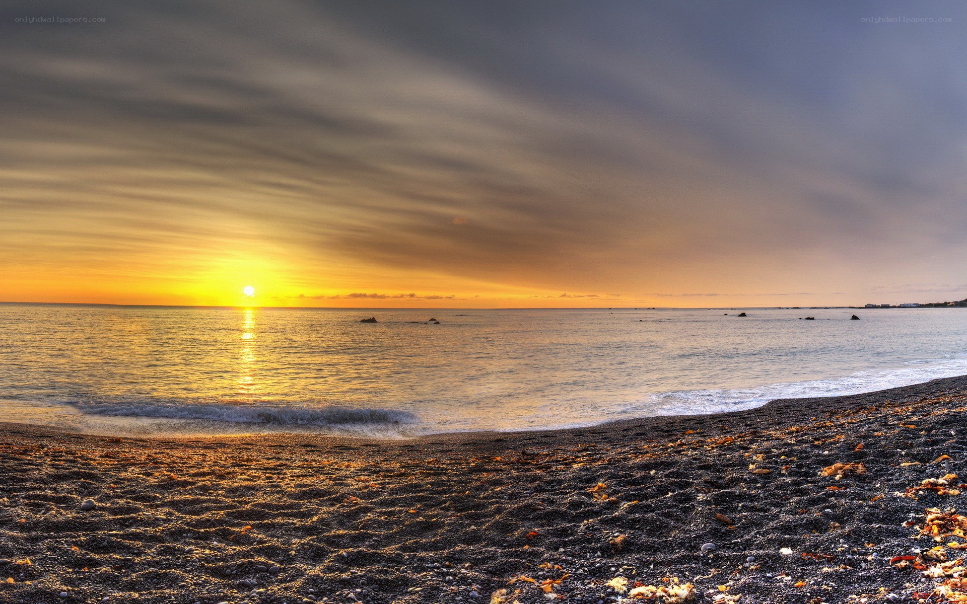 sunset at black sand beach