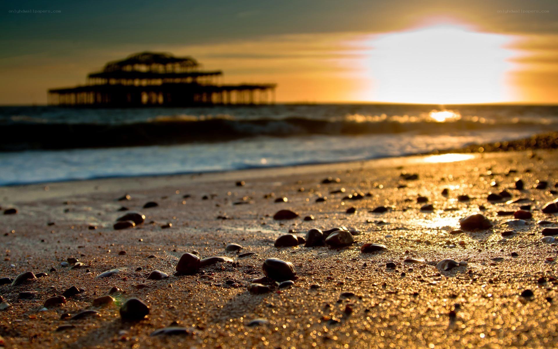 sunset at brighton pier