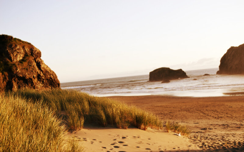 sunset at coastal beach