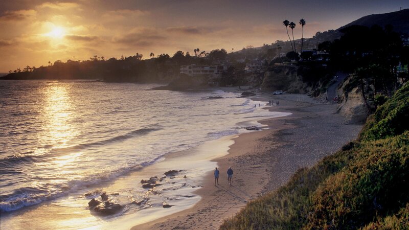 sunset at coastal beach