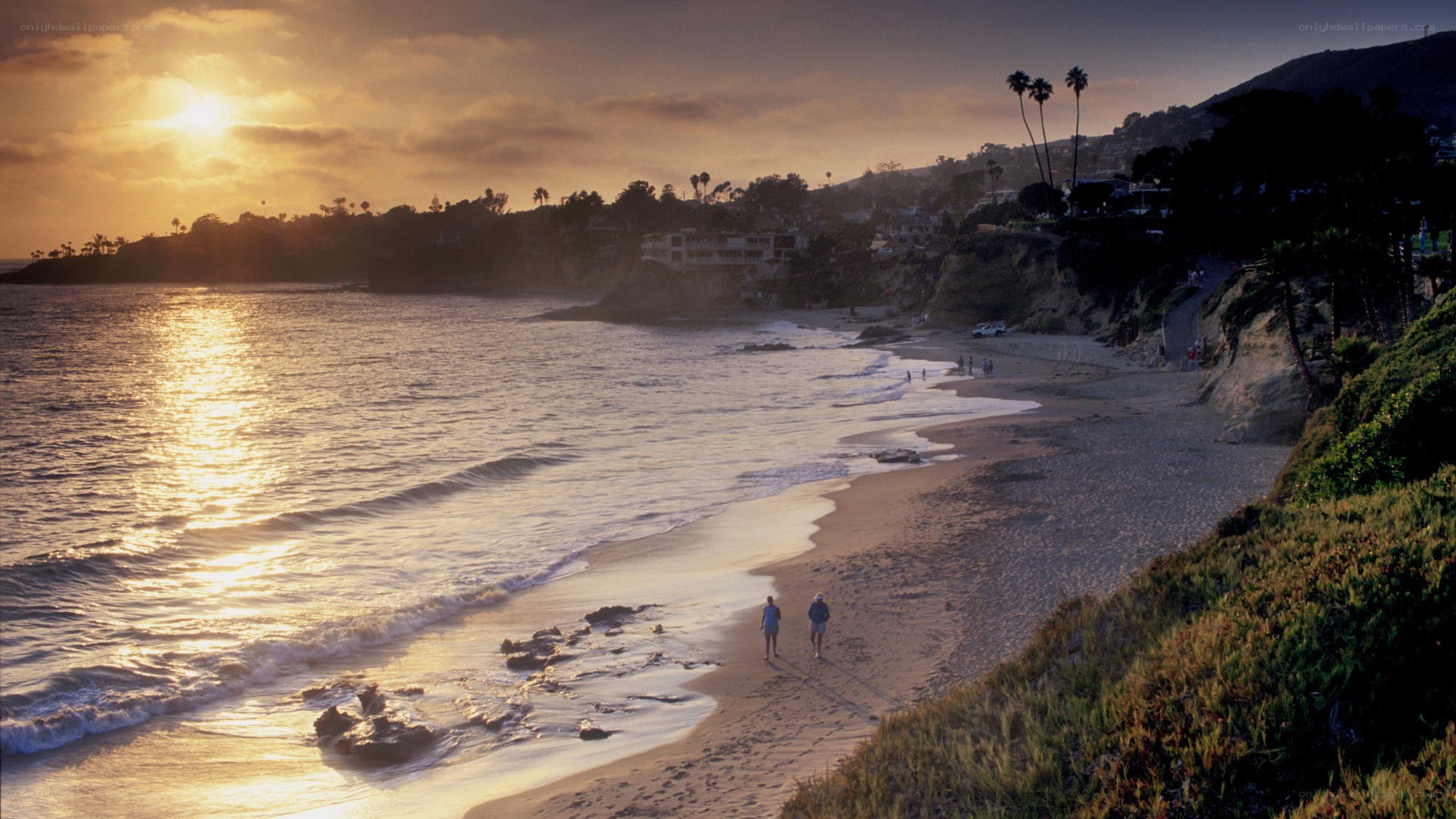 sunset at coastal beach