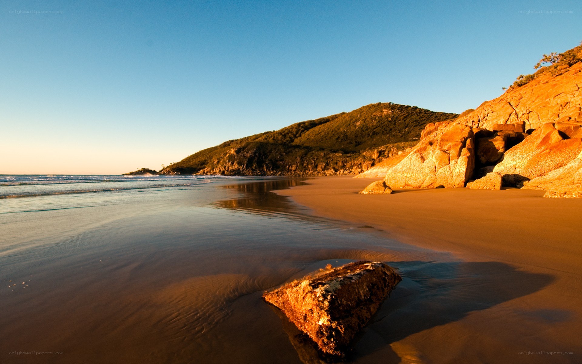 sunset at coastal beach