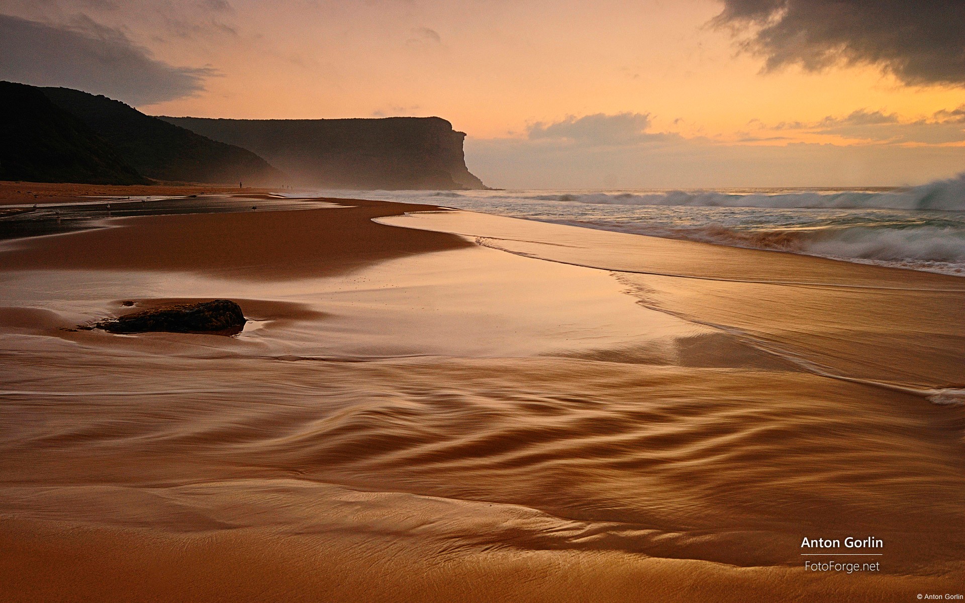 Sunset at coastal beach