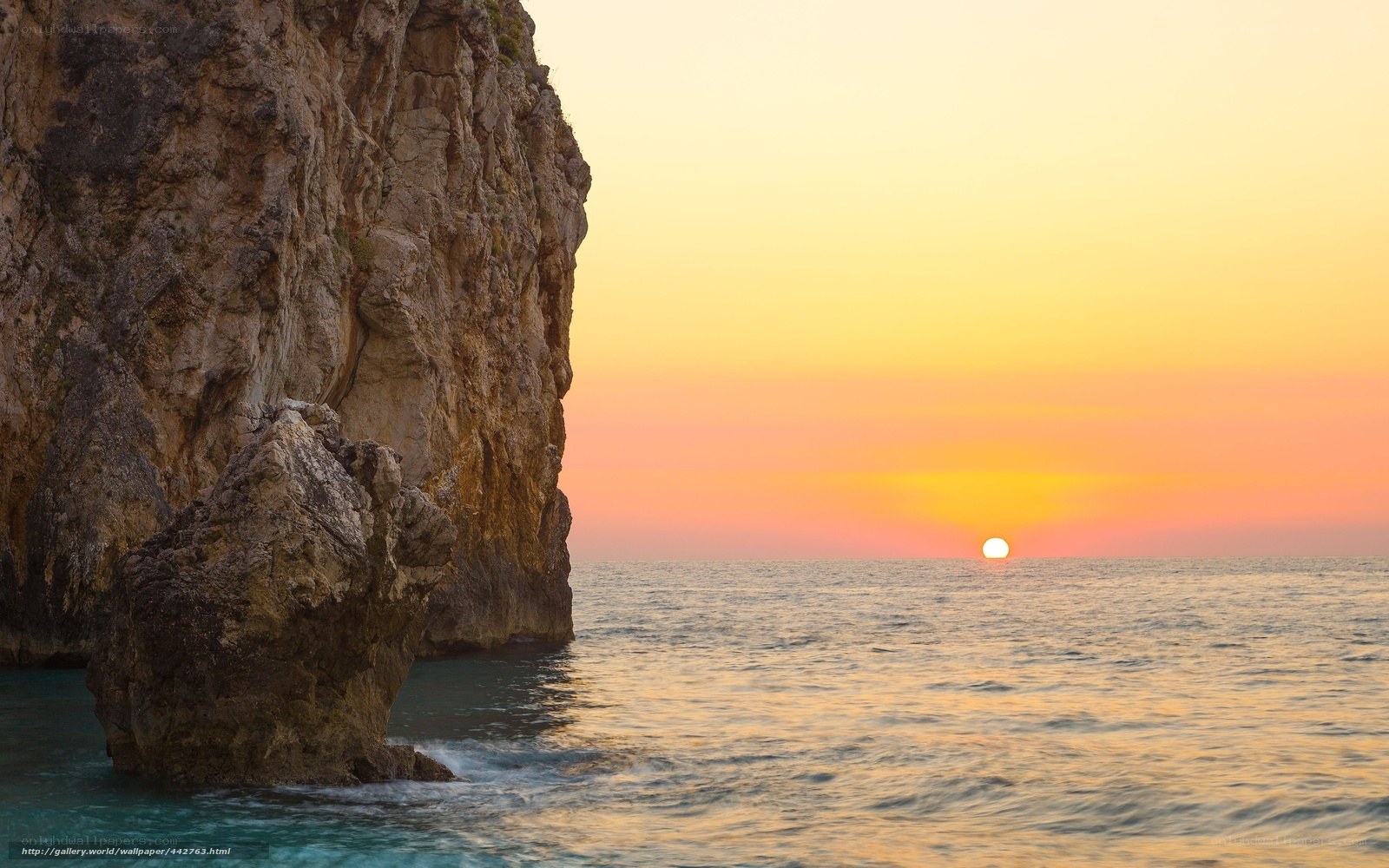 Sunset at coastal cliffs