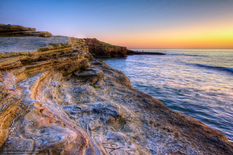 Sunset at coastal cliffs