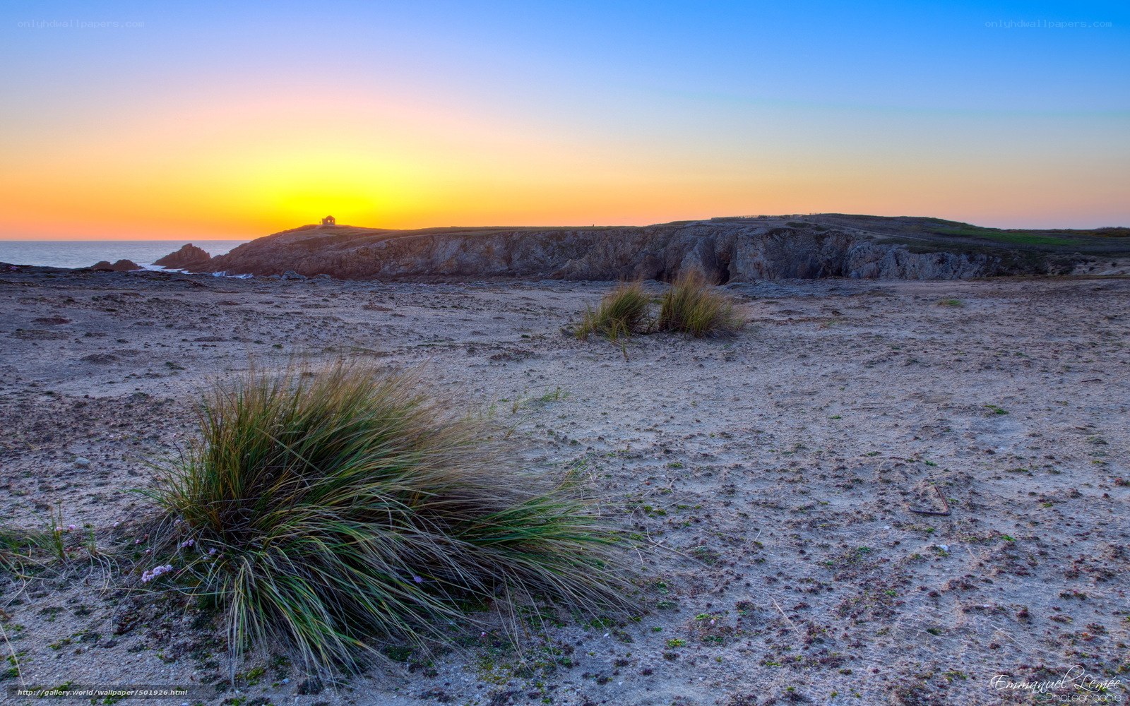 Sunset at coastal cliffs