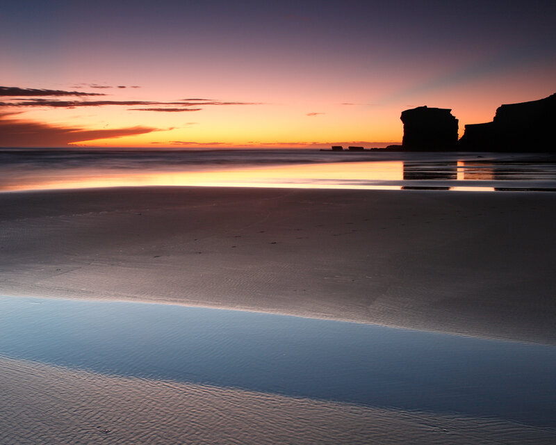 sunset at coastal cliffs