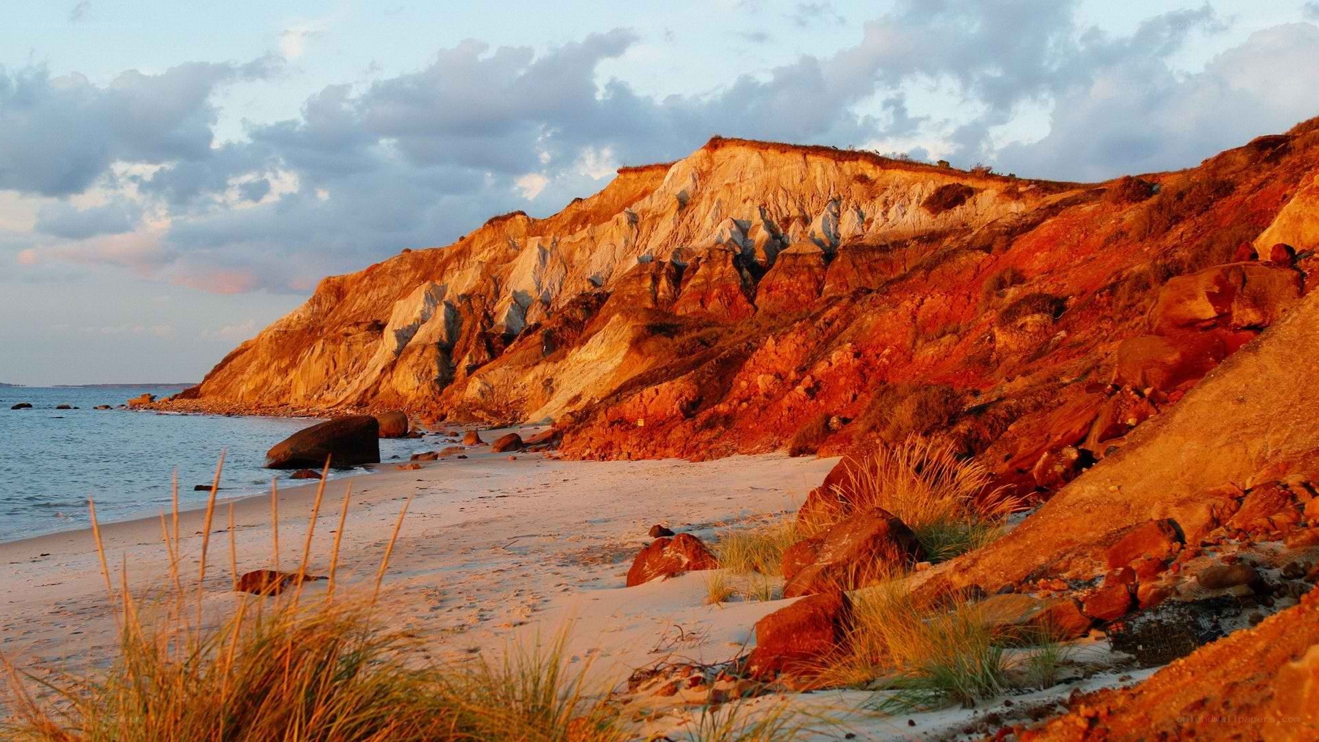 sunset at coastal cliffs