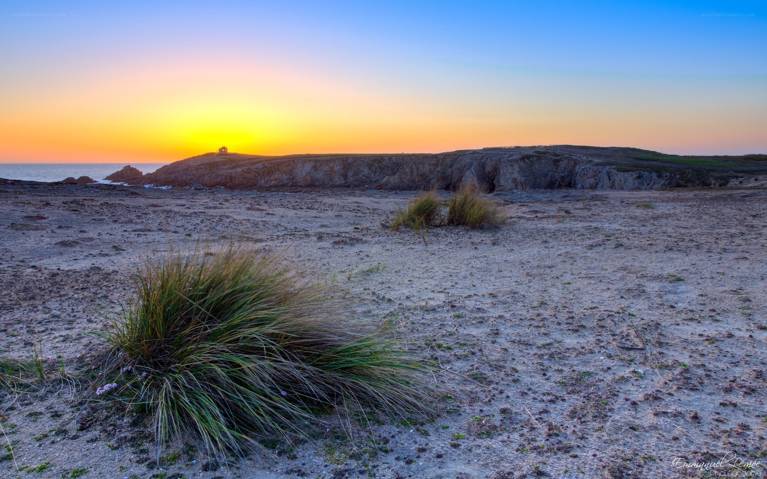 Sunset at coastal cliffs