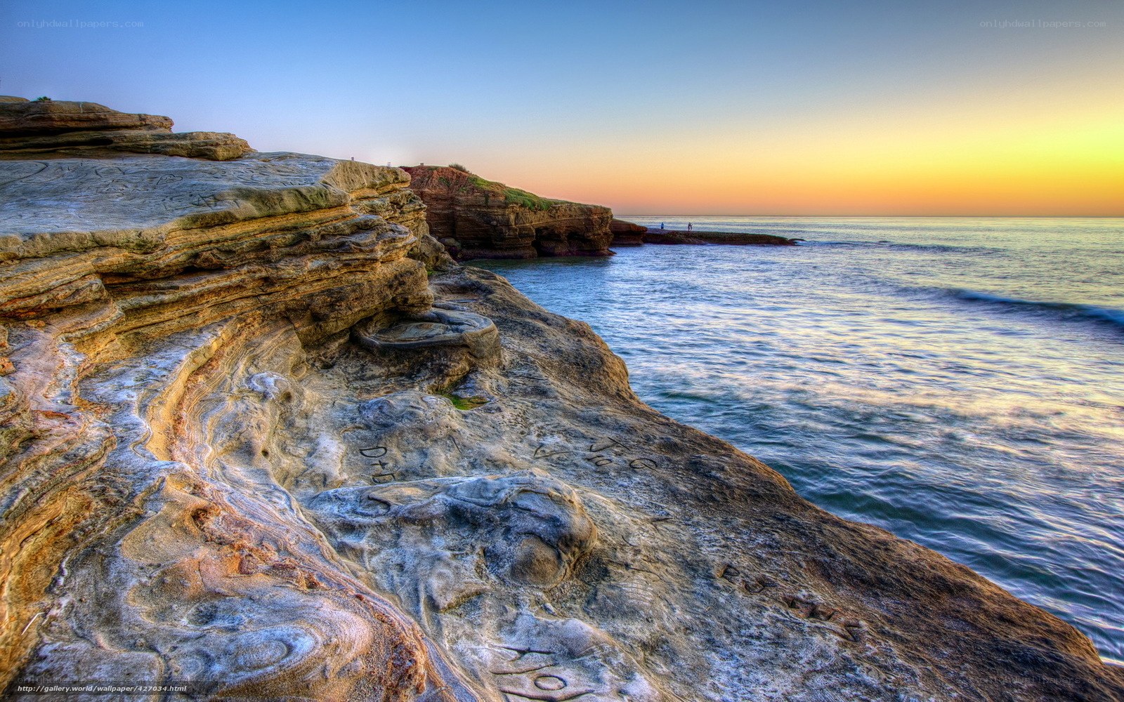 Sunset at coastal cliffs