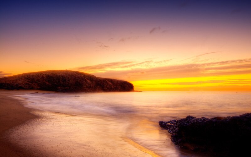 sunset at coastal cove