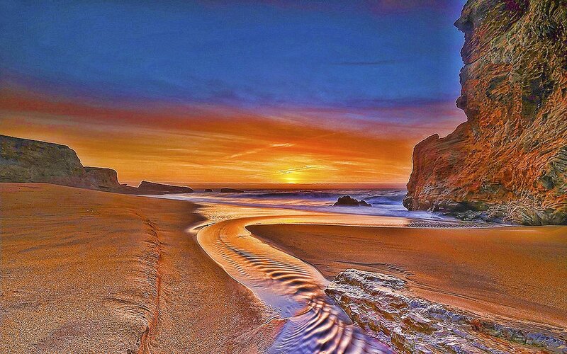 sunset at coastal cove