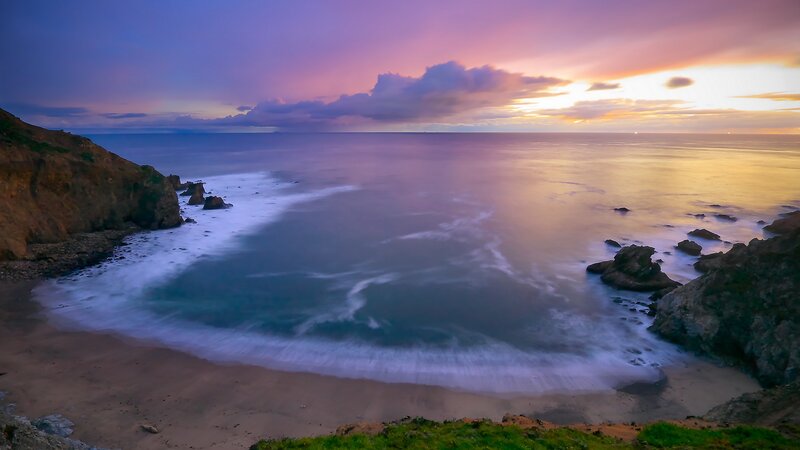 sunset at coastal cove