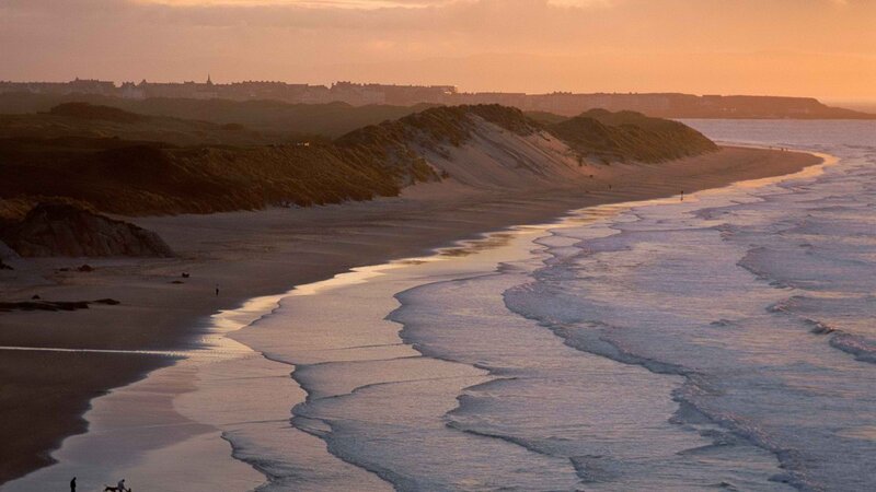 sunset at coastal dunes