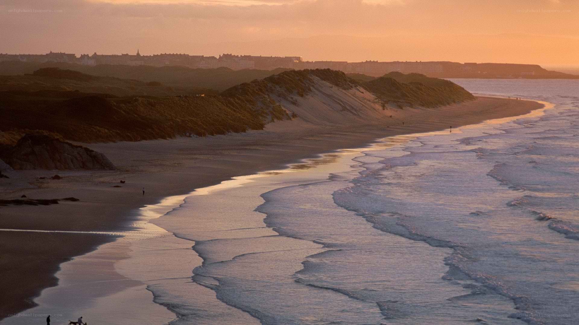 sunset at coastal dunes