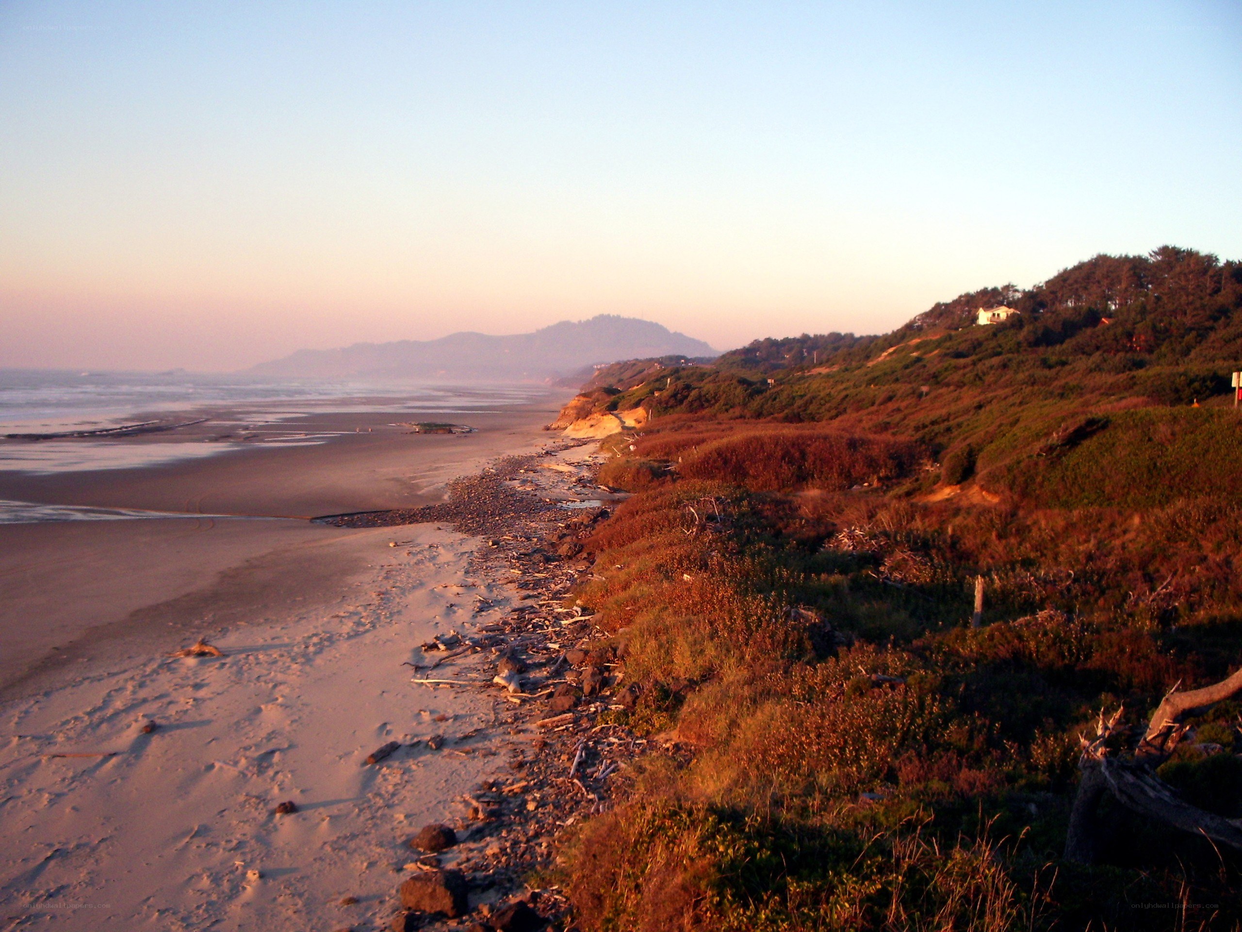 sunset at coastal dunes