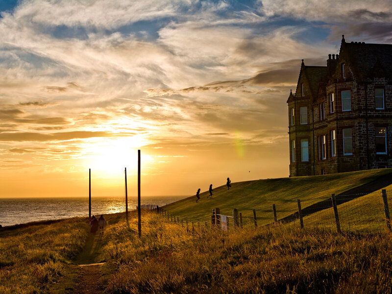 Sunset at coastal estate