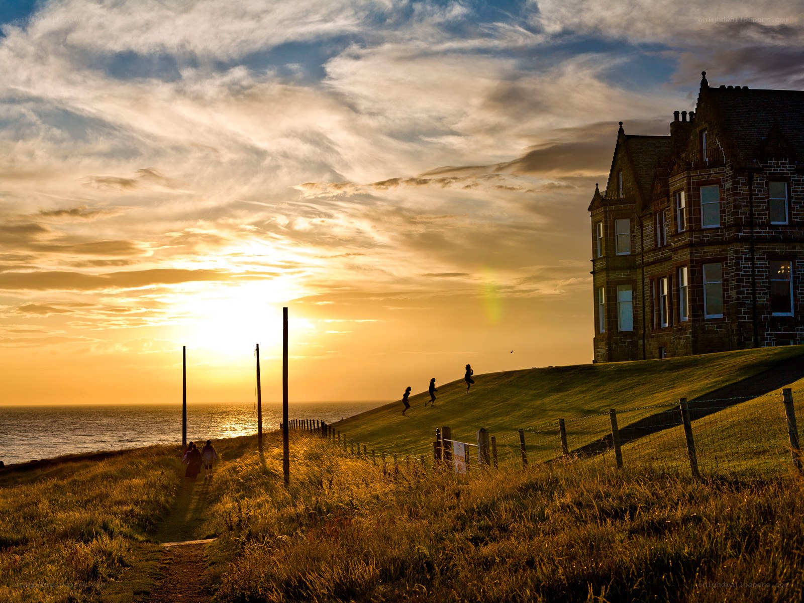 Sunset at coastal estate