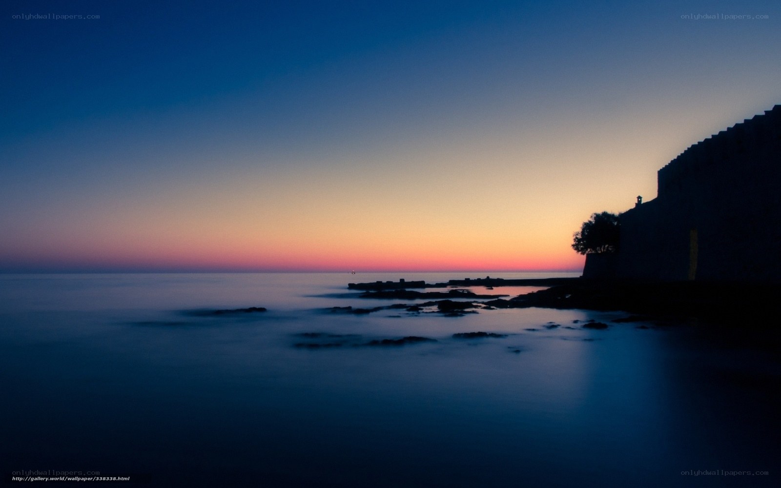 Sunset at coastal fortress