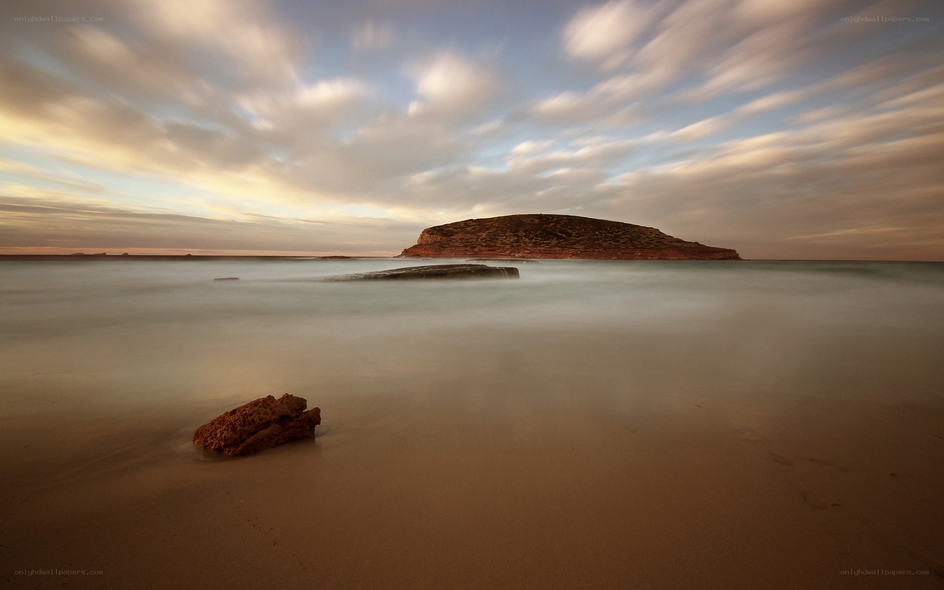 Sunset at coastal island