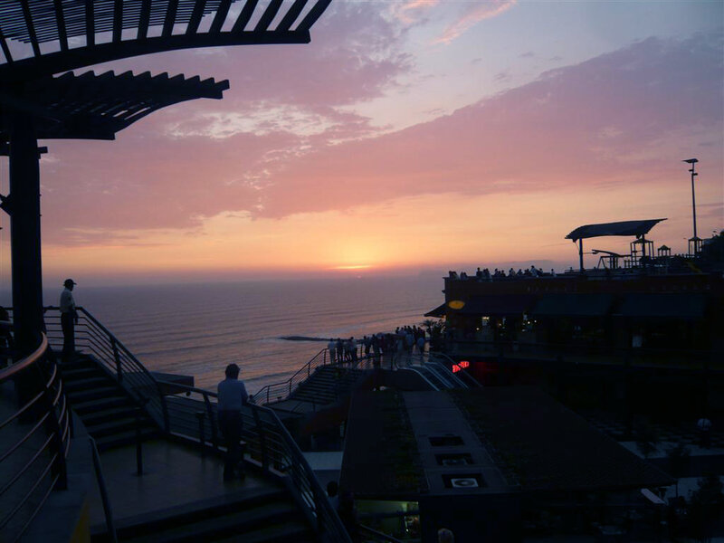 Sunset at coastal viewing area