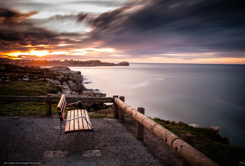 Sunset at coastal viewpoint