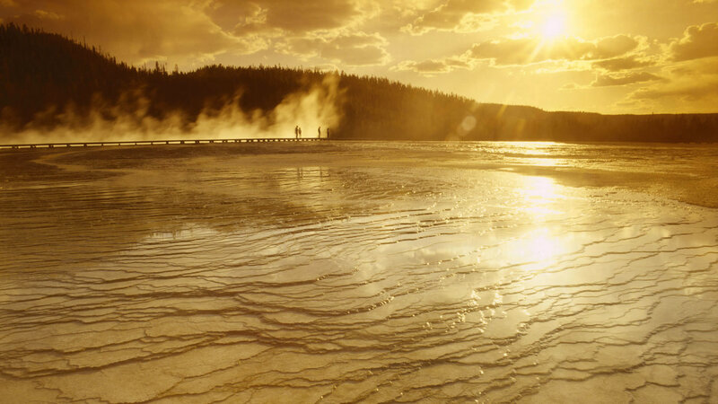 Sunset at geothermal area