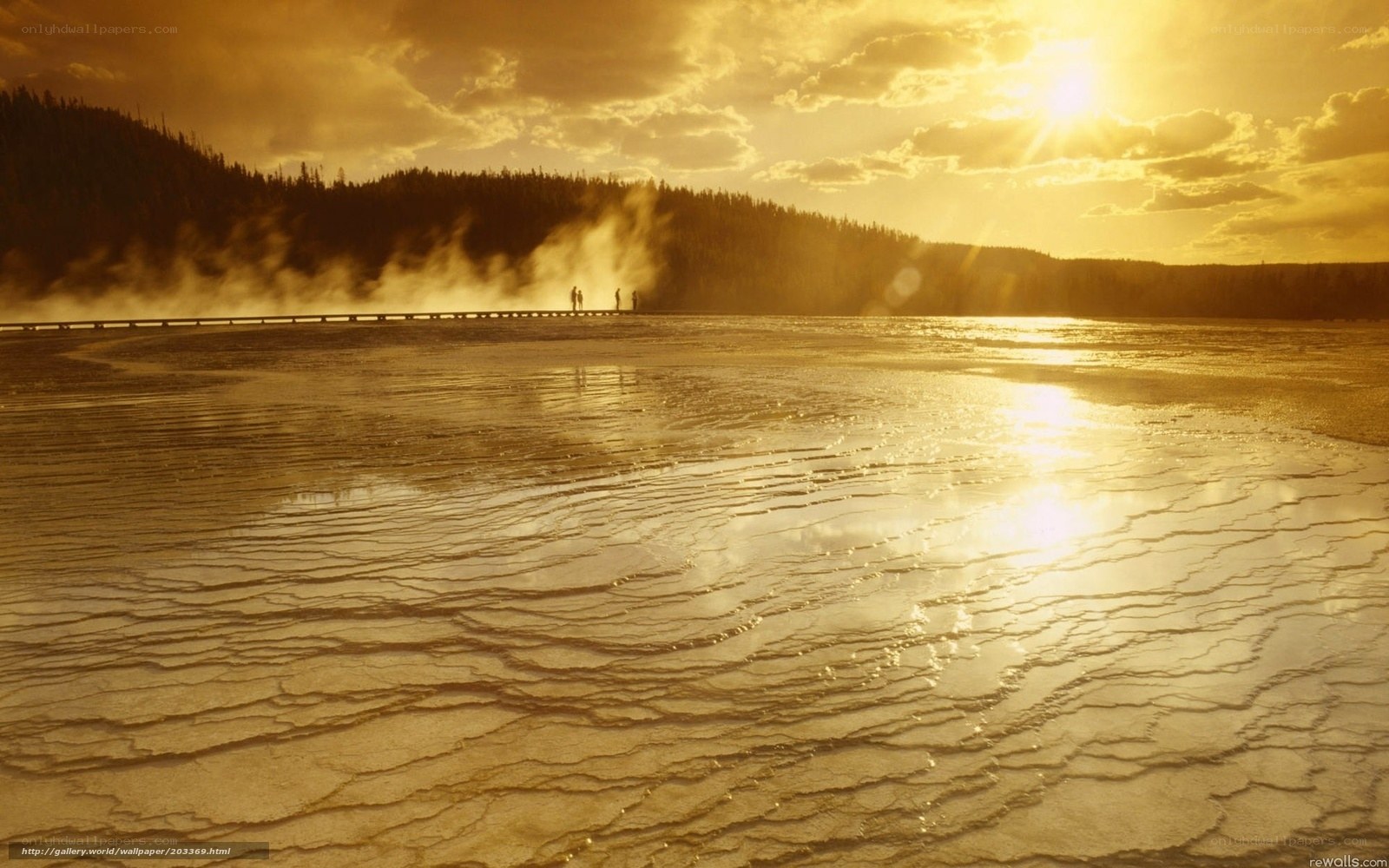 Sunset at geothermal area