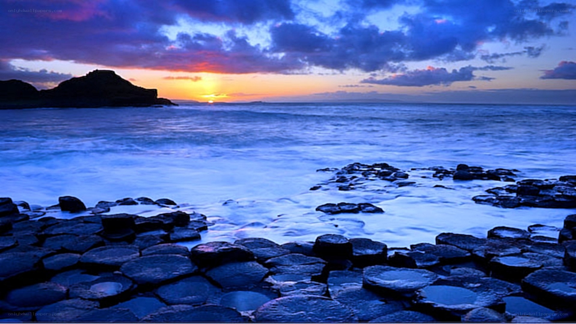 Sunset at Giant's Causeway