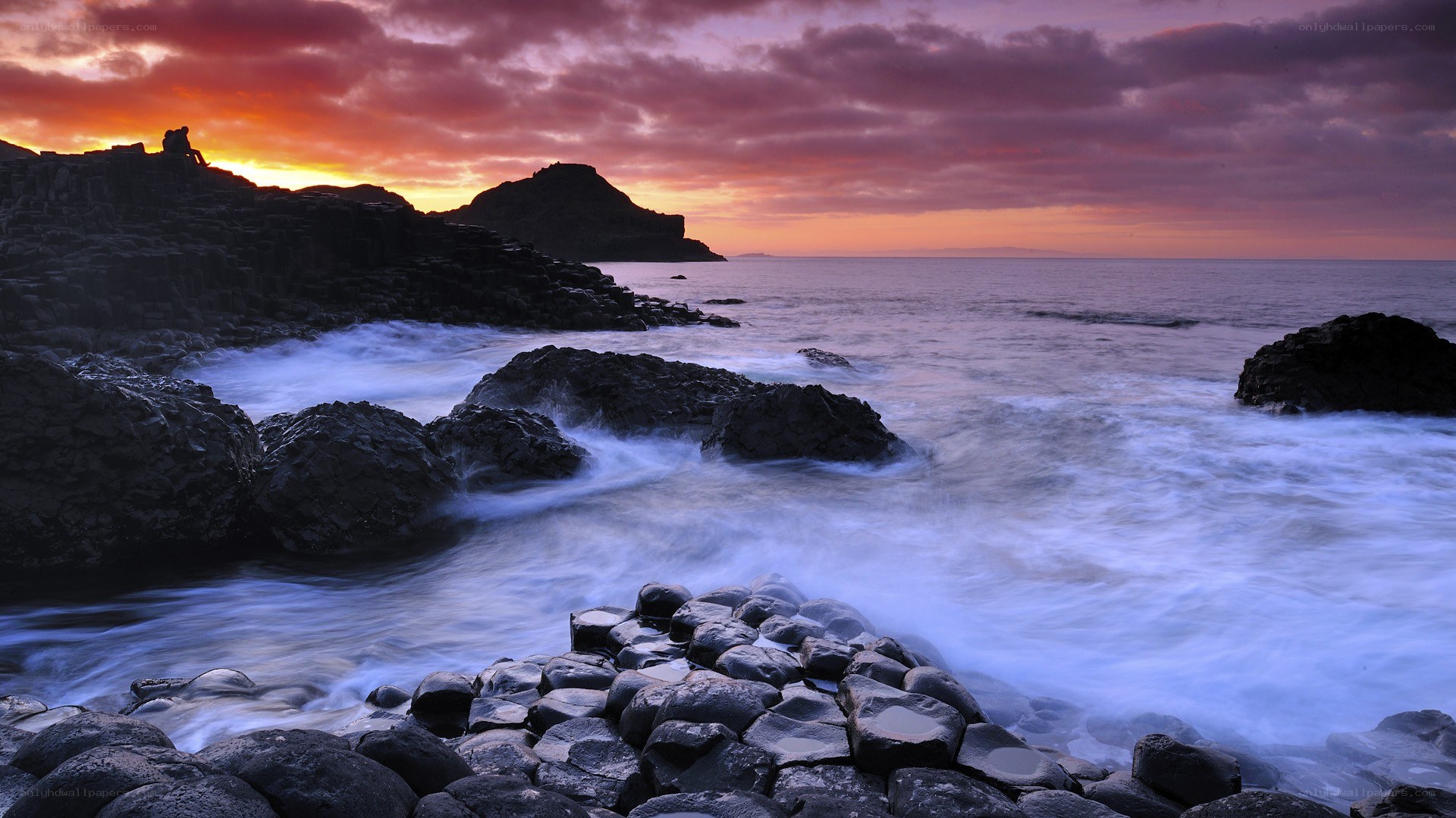 Sunset at Giant's Causeway