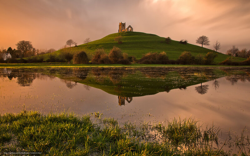 Sunset at Glastonbury Tor