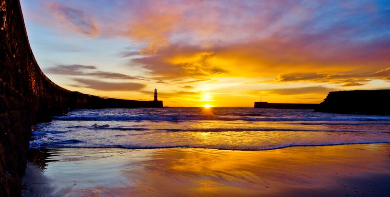 Sunset at Harbor Entrance