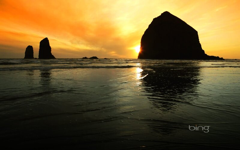 Sunset at Haystack Rock